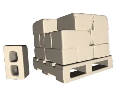 Pallet with concrete blocks 3D print model
