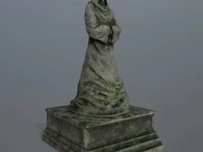 statue 2 stone Low-poly 3D model