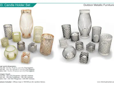 Outdoor Metallic Furniture Accessories Collection 3D model