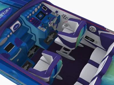 Cigarette 39ft Top Gun Unlimited speedboat Low-poly 3D model