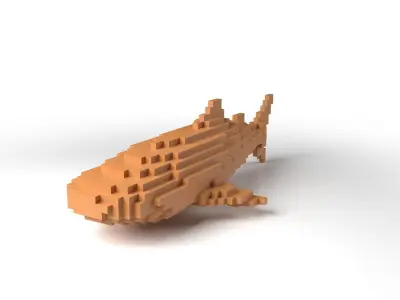 Whaleshark Minecraft Voxel Low-poly 3D model