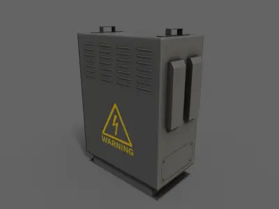 PBR Electric Box Black V3 Low-poly 3D model