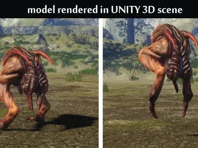 Fantastic Creature 3 Low-poly 3D model