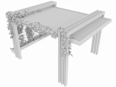 Pergola with ivy 3D model