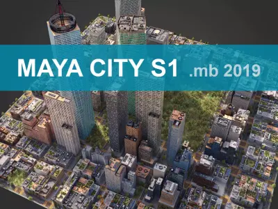 Realistic City S1 MAYA Low-poly 3D model