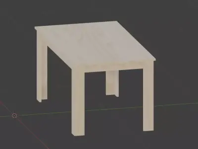 Table minimalistic wood Low-poly 3D model