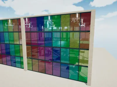 Rainbow Building Low-poly 3D model