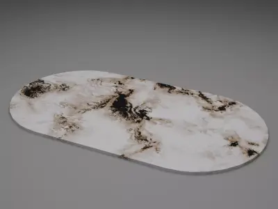 Bathroom Mat Marble Pattern for Eevee and Cycles Low-poly 3D model