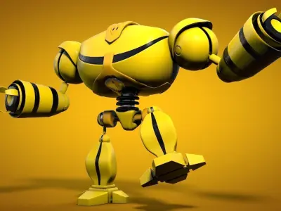 Yellow Robot 3D model