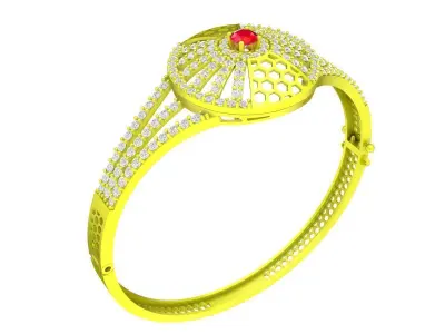 Elegant Round Halo Diamond Ring for Women 6420 3D print model