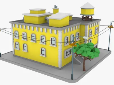 LowPoly City Block03 Low-poly 3D model