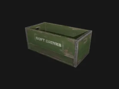 Military box for food game ready Low-poly 3D model