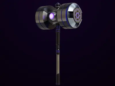 Sci-Fi Hammer 10 All PBR Unity UE Textures Included Low-poly 3D model
