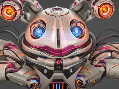 Sci-Fi Quadruped Robot - Rigged 3D model