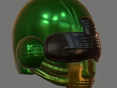 Helmet plastic mask protection ball shaped Low-poly 3D model Low-poly 3D model