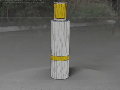 Galvanized Light-Column -6- Street-Light 9 Low-poly 3D model