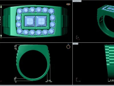 Small fancy mans ring 3D print model