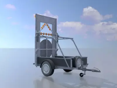 Traffic Sign 616-30 Mobile Barrier Sign Right 3600 x 2200 Low-poly 3D model