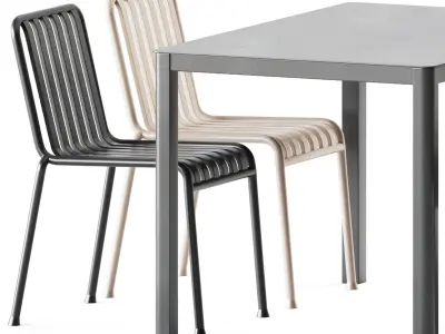 La Table by Arrmet and Palissade Chair by Hay 3D model