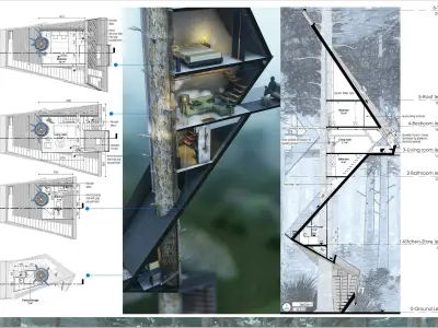 Treehouse in the forest jungle 4k vid full project presentation 3D model