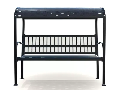 out bench steel mesh Low-poly 3D model
