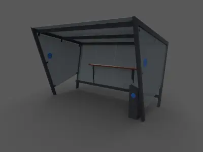 Smoking shelter Low-poly 3D model