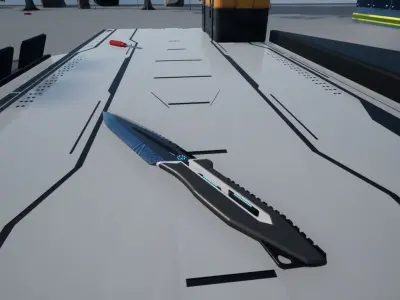 Scifi Combat Knife Damacus  Low-poly 3D model