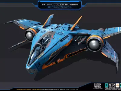 SF Smuggler Bomber  Low-poly 3D model