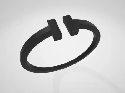  Tiffany  Co T Square Bracelet Low-poly 3D model