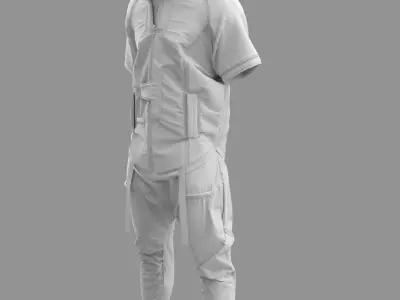 Cyberpunk Costume - Marvelous Designer  3D model