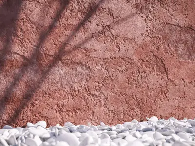 Red damaged plaster wall texture Texture