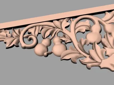 Furniture decorative corner flower 3D STL model for CNC E870 3D model