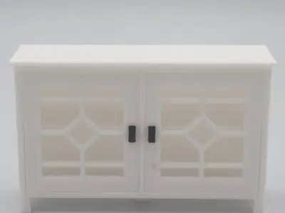 Kitchen living room cabinet with functional door  3D print model