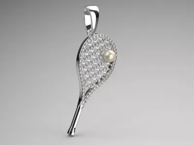 pearl tennis jewelry pendant pp0034 3D print model