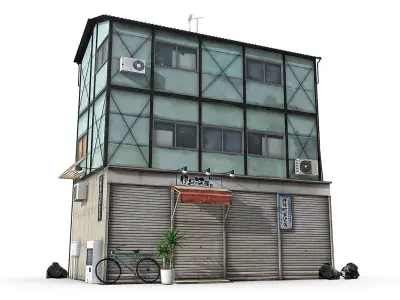 Tokyo Buildings Collection Low-poly 3D model