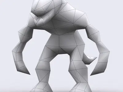 3DRT - Warbeast Monster - Lizzard Low-poly 3D model