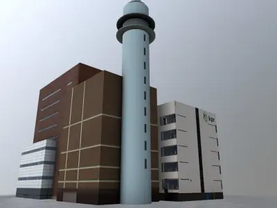 Amsterdam KPN Zendmast Low-poly 3D model