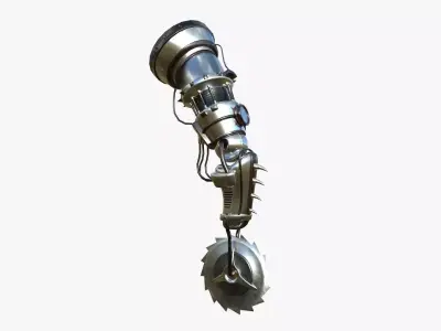 Robotic Arm A08 Aluminum - Character Design SciFi Low-poly 3D model