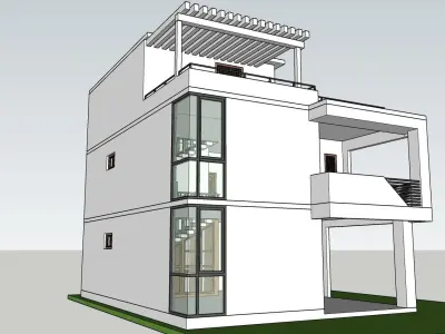 Modern House Asia-AutoCAD Plan 3D model