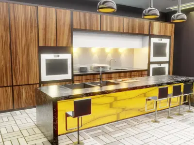 Kitchen Modern Low-poly 3D model