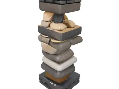 Stacked Stones Cairn 3D Model Low-poly 3D model