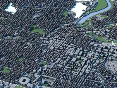 Cityscape Ann Arbor Washtenaw County Michigan United States 3D model