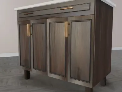 Living Room Cabinet Low-poly 3D model