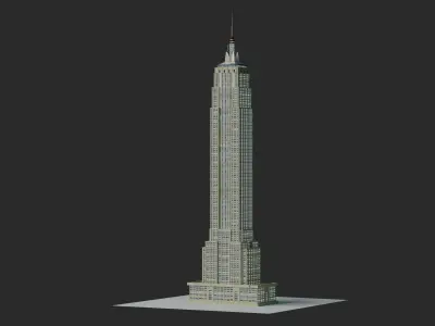 Empire state building realistic look Low-poly 3D model