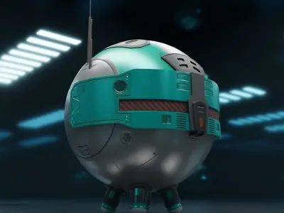 PR-02MV futuristic robot Low-poly 3D model