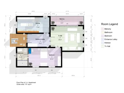Residential 2D and 3D floor plan project 3D model