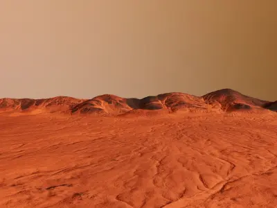 Mars Planet Terrain Mountains Landscape Desert Valley PBR 01 Low-poly 3D model
