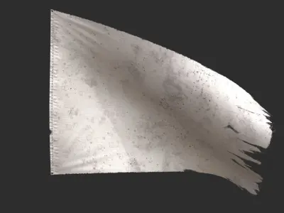 White Flag Low-poly 3D model