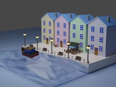 Little houses  Free 3D model