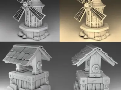 Full set - Mill and the well 3D print model